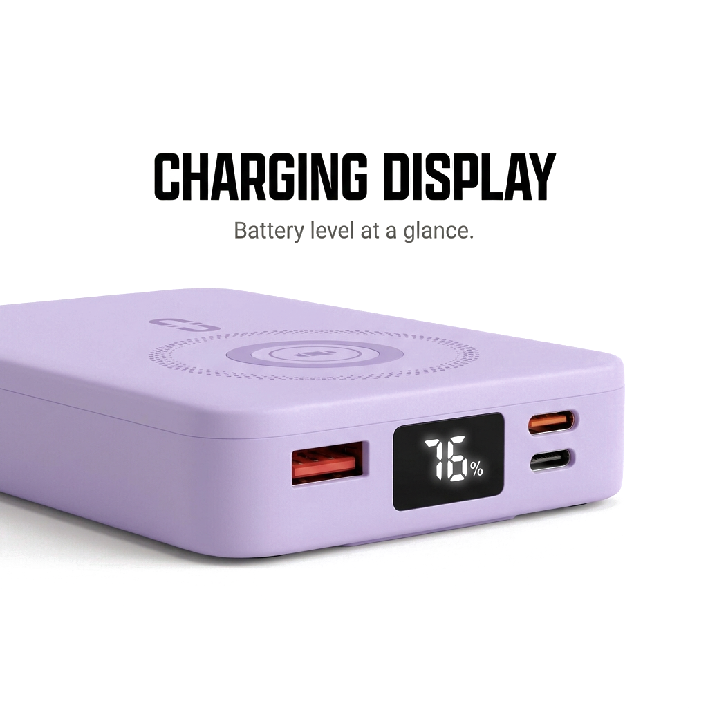Sekage Power Bank purple - display