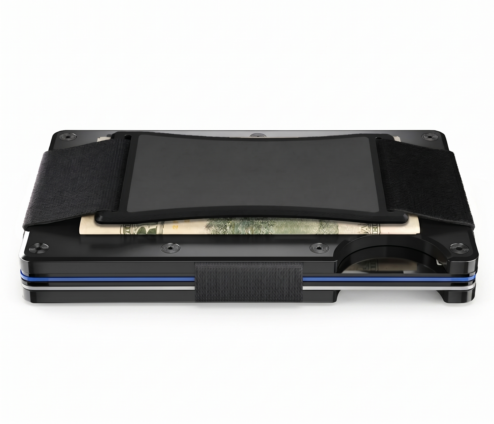 Sekage Slim side view with cash under the strap